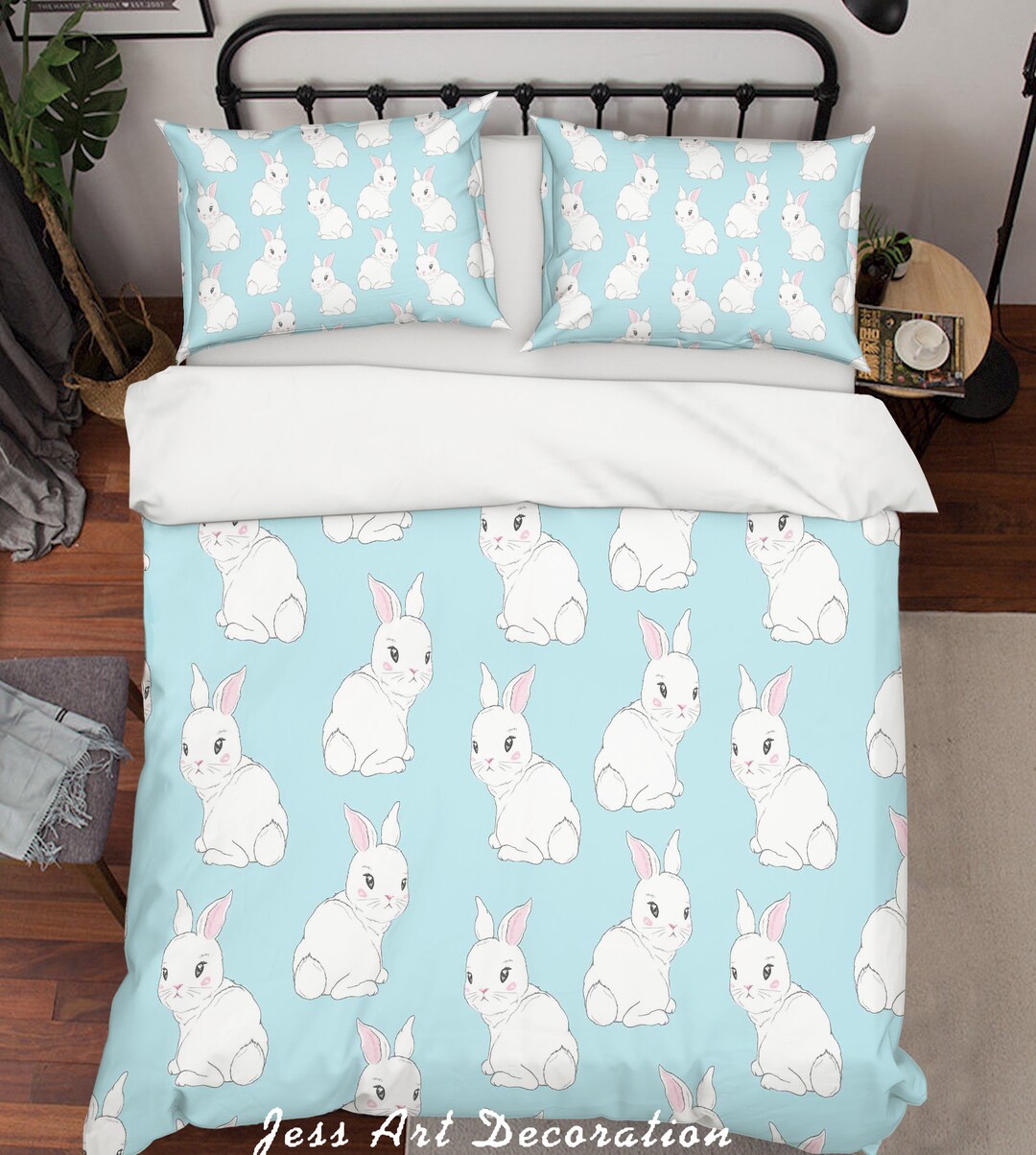 3D Rabbit Duvet Covers Set Cute Quilt Cover Animal Bedding Etsy