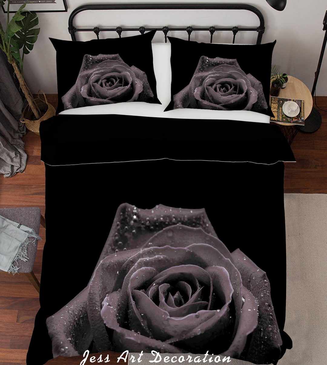 3D Rose Duvet Covers Set Floral Quilt Cover Pattern Bedding Etsy