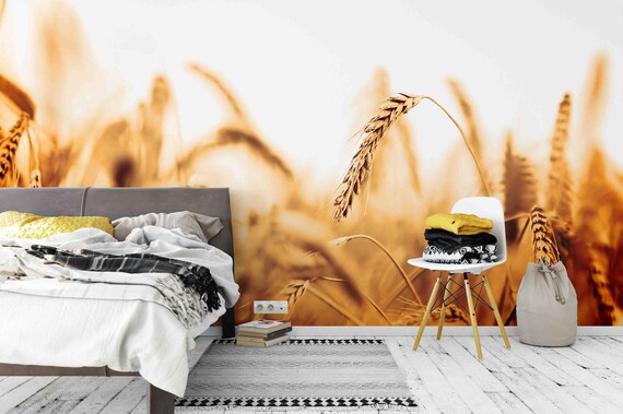 3D Autumn Wind Golden Wheat Field Pattern Wallpaper Mural Peel - Etsy Denmark 3D Autumn Wind Golden Wheat Field Pattern Wallpaper Mural Peel - Etsy Denmark