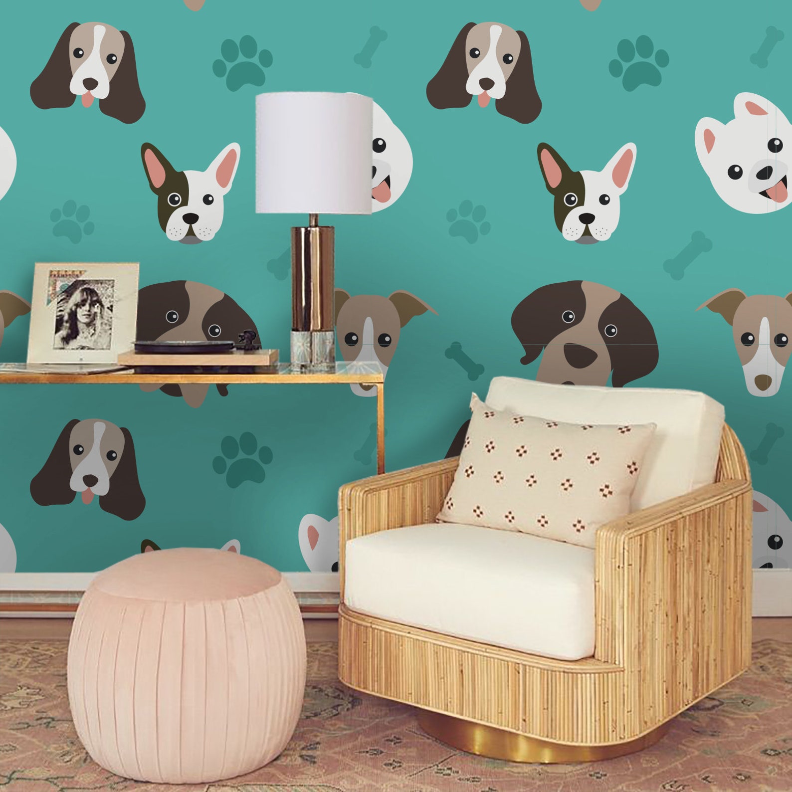 3D Poppy Dogs Wallpaper Mural Peel and Stick Wallpaper | Etsy