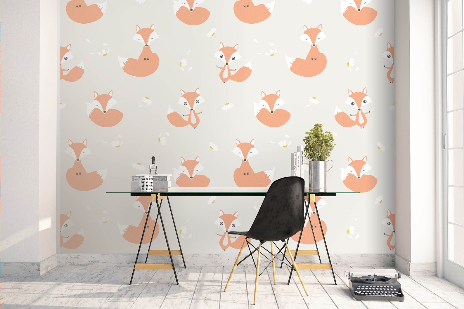 3D Animals Pattern Fox Wallpaper Mural Peel and Stick - Etsy