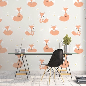 3D Animals Pattern Fox Wallpaper Mural Peel and Stick - Etsy