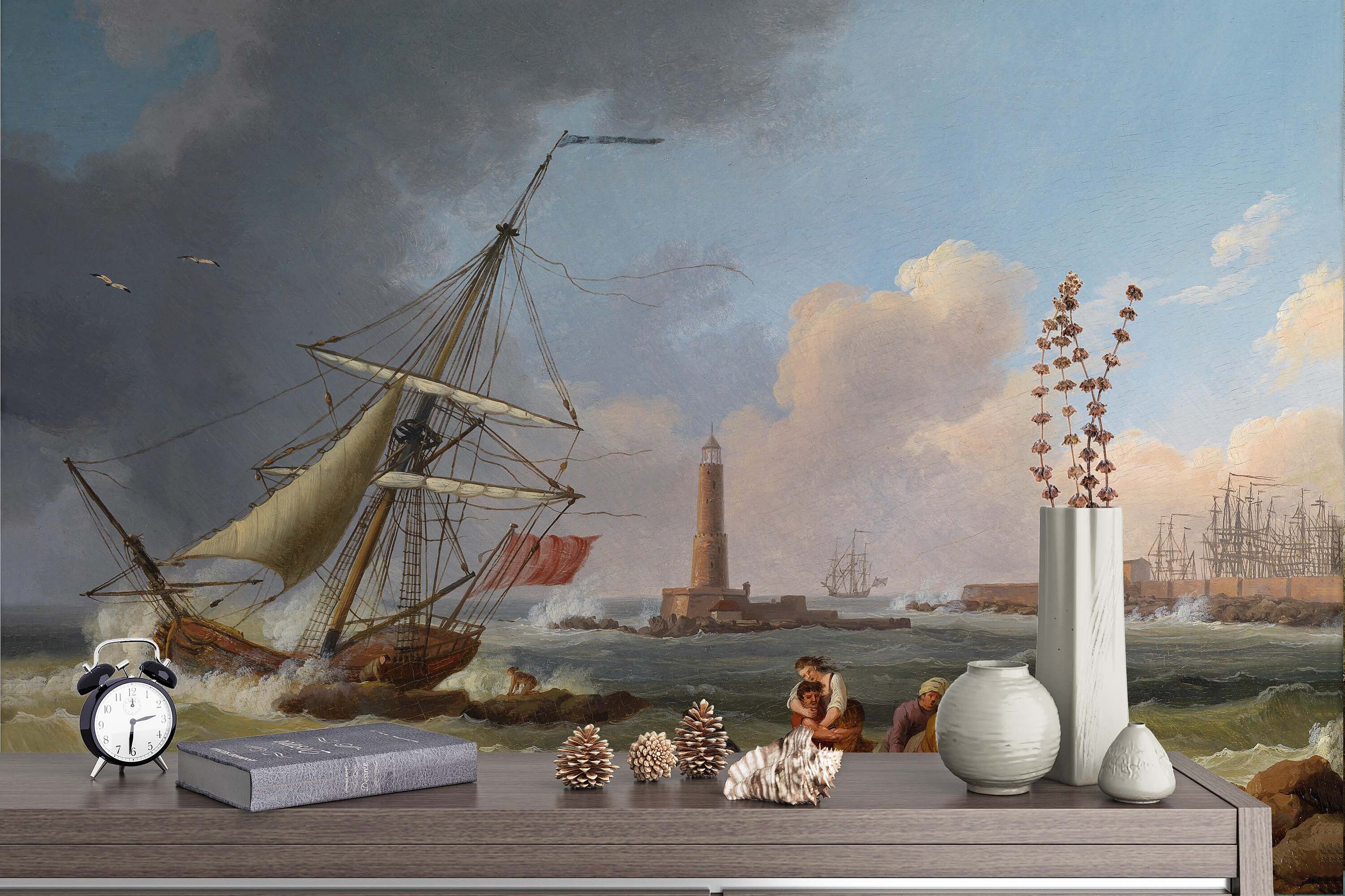 Sailboat And Lighthouse Wallpaper