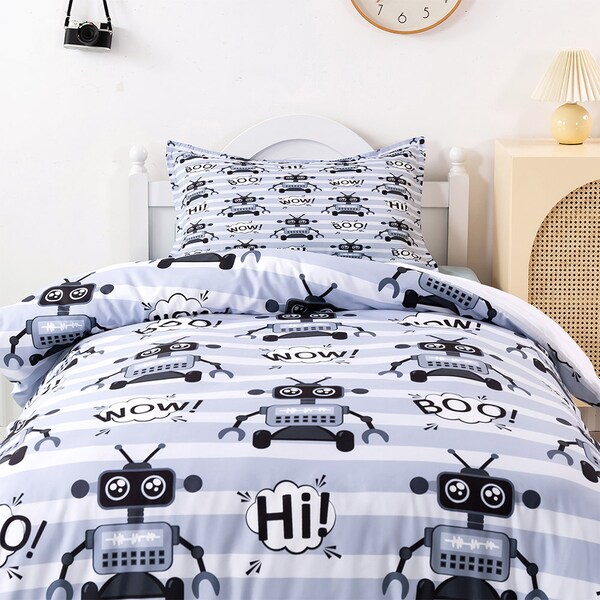 Cyborg Robot Pattern Print Duvet Cover Bedding Set