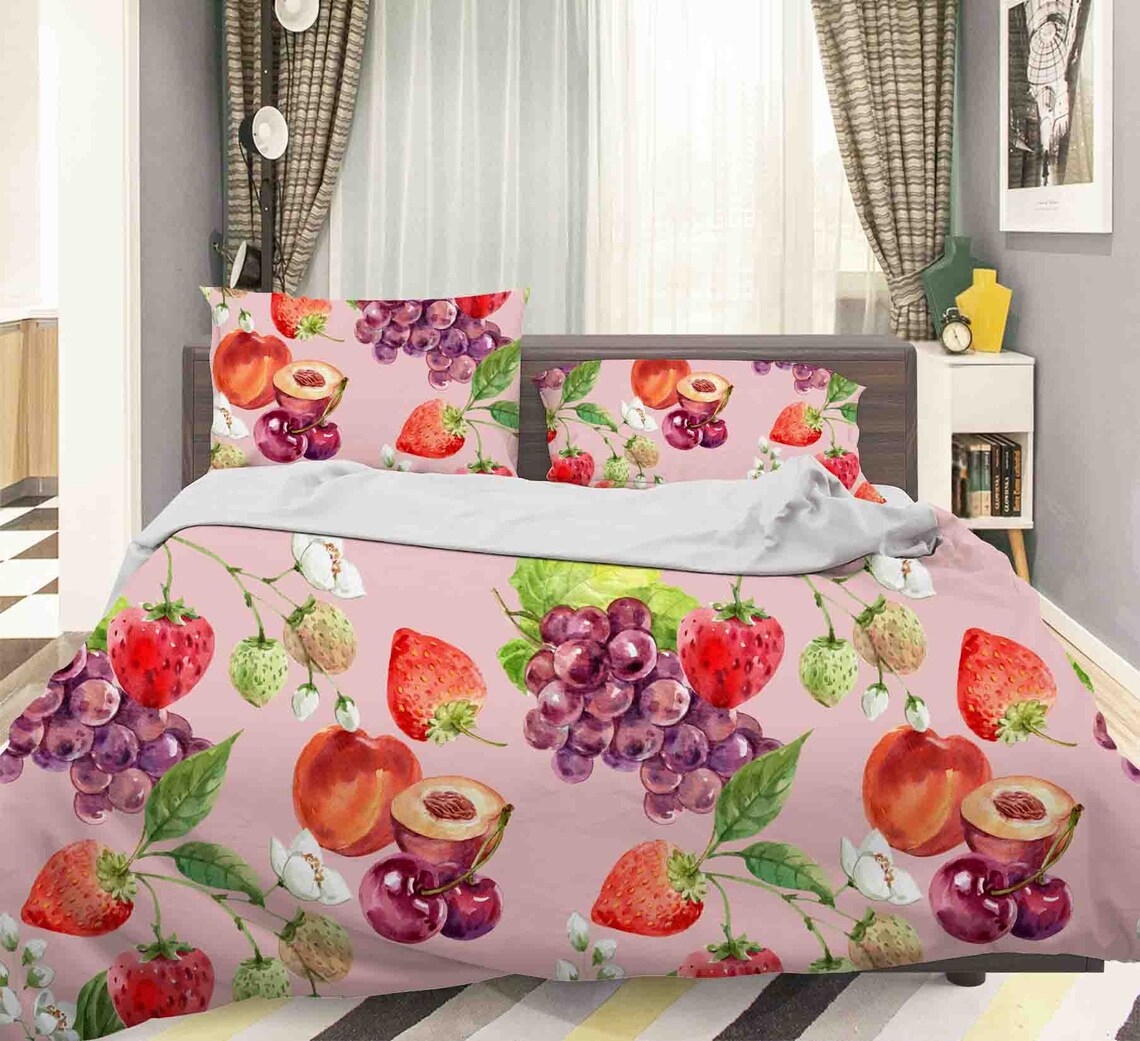 Colorful Fruit Duvet Cover Sets Pillowcases Bedding Quilt Etsy