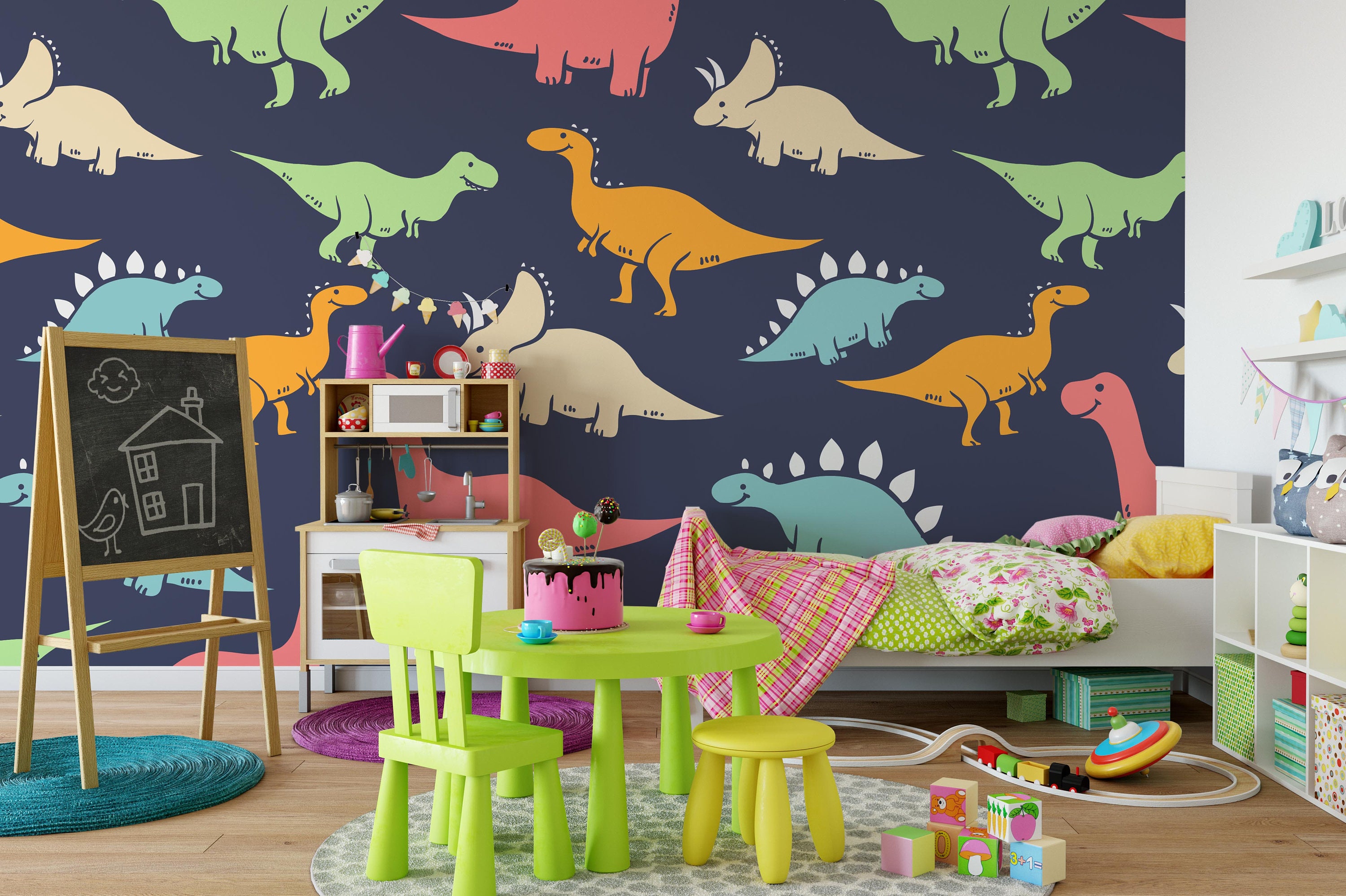 3D Cartoon People Wallpaper Mural Peel and Stick Wallpaper Removable Wall Prints Stickers FC