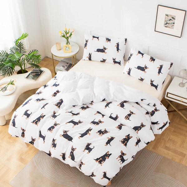 Duvet Cover Queen Dog Etsy