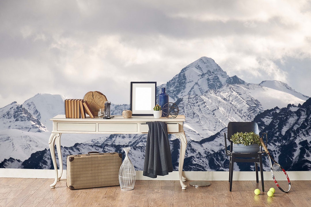 3D Snow Mountain Wallpaper Mural Peel and Stick Wallpaper - Etsy