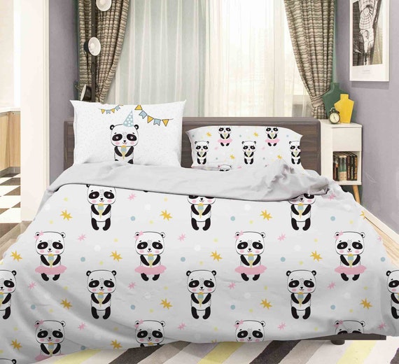3D Panda Duvet Covers Set Animal Quilt Cover Kids Bedding Etsy