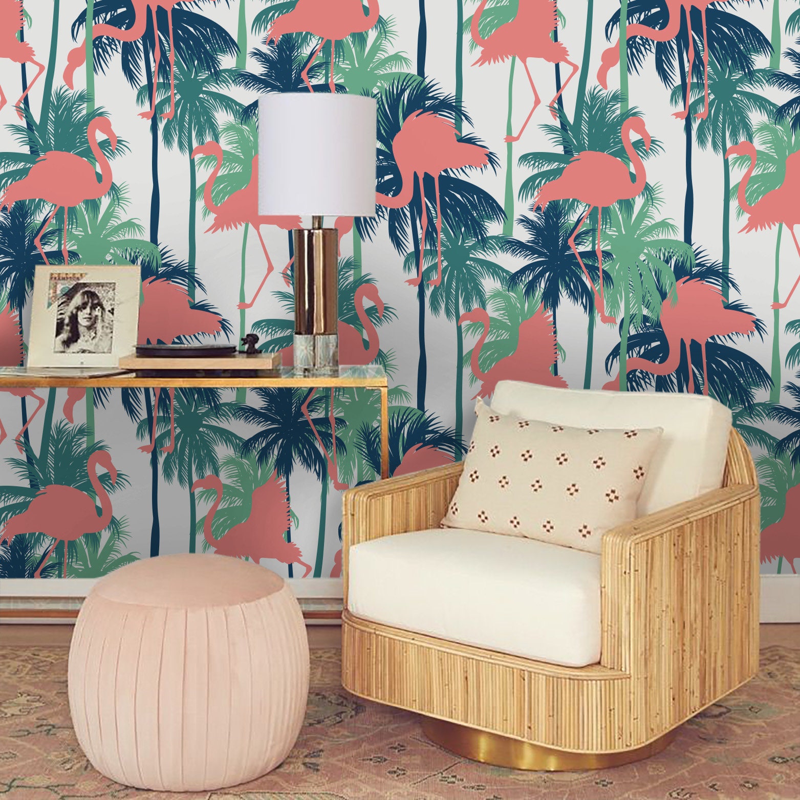 3D Flamingo Wallpaper Mural Peel and Stick Wallpaper Removable | Etsy