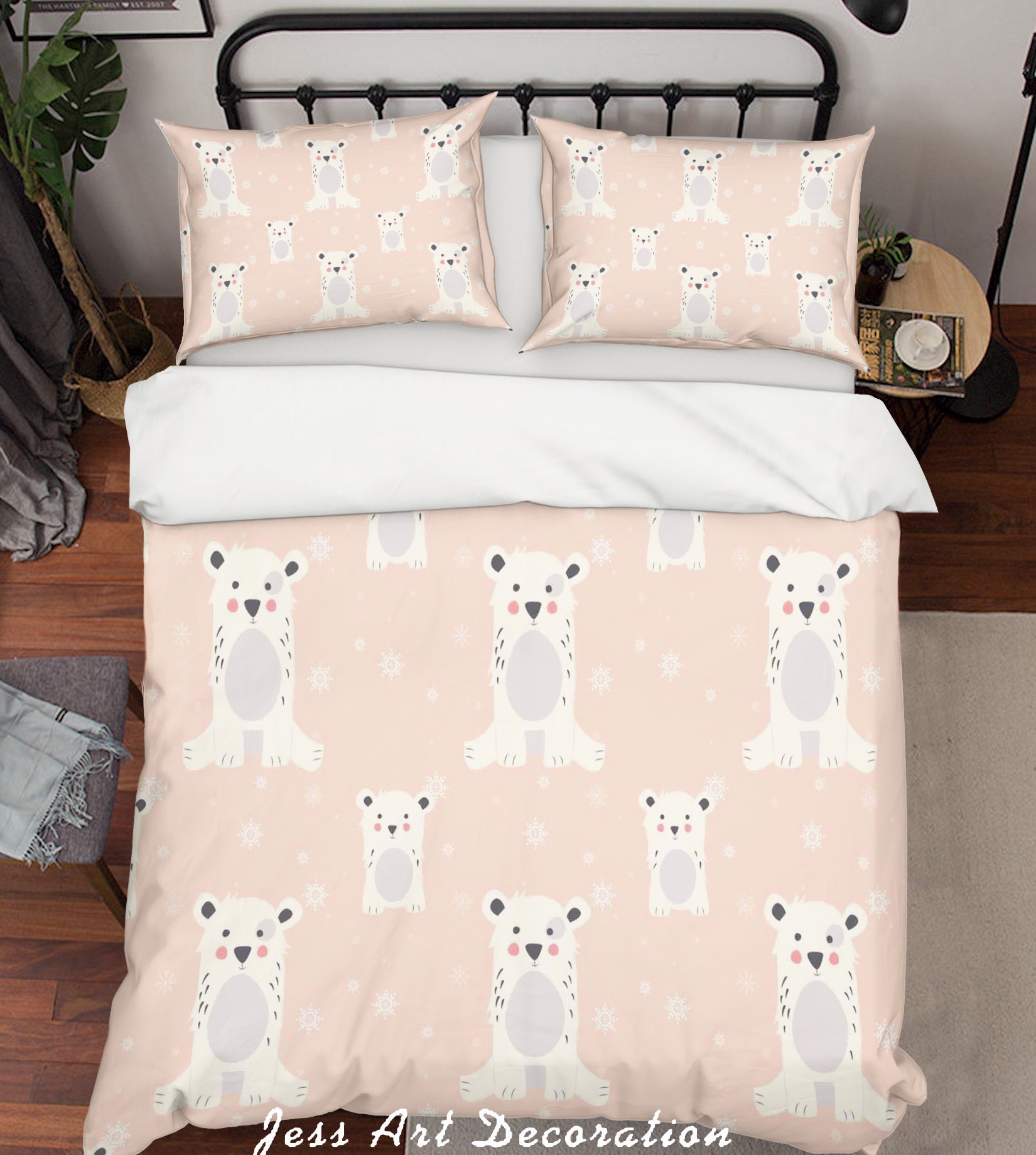 Polar Bear Kids Duvet Cover Sets Pillowcases Bedding Quilt Etsy