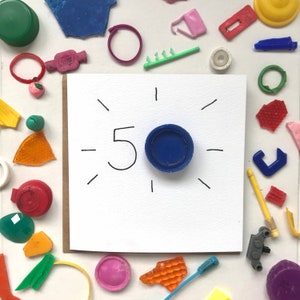 Joyeux anniversaire ! Carte du 50e anniversaire, plastique nettoyé sur la plage, carte d'anniversaire unique, anniversaire spécial, carte d'anniversaire durable, carte écologique