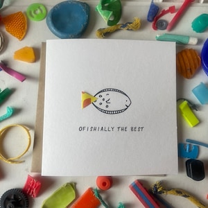 Officiellement la meilleure carte, vous êtes la meilleure carte, carte, plastique nettoyé à la plage, jolie carte, carte d'anniversaire bestie, carte écologique