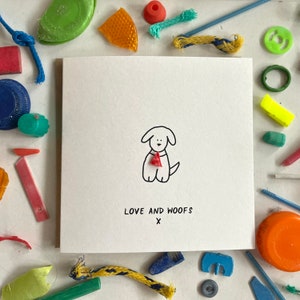 Liebe Grüße! Süße Hunde Karte, nur weil Karte,Ich denke an dich, Karte, süße Karte, punny Karte, nachhaltige Karte, Aufmunterungskarte, recycelte Karte