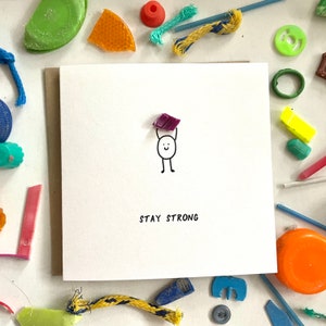 Carte Restez fort, carte de motivation, carte de soutien, carte de sympathie, carte d'isolement, carte de quarantaine, carte mignonne, carte durable