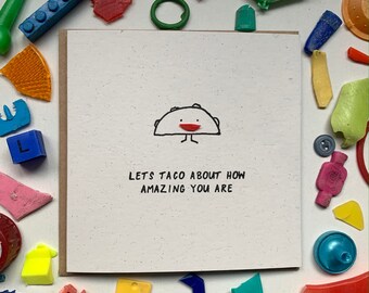 Dad let’s taco about how amazing you are, love you card, sustainable fathers day card, cute dad card, eco friendly card, plastic free