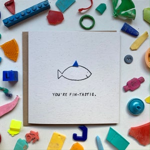 Je bent fin-tastic, Duurzaam, Je bent de beste, schattige vaderkaart, Waardering, Beste vriend, Liefde, Heel erg bedankt, Upcycled