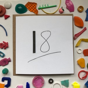 18. Karte, 18. Geburtstagskarte, lustige 18. Geburtstagskarte, schrullig, nachhaltig, umweltfreundlich, Strand gereinigtes Plastik, upcycled