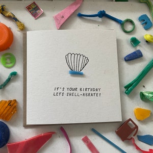 Lasst uns plattmachen! Lustige Geburtstagskarte, süße Geburtstagskarte, Natur-Geburtstagskarte, plastikfrei, upcycled, nachhaltig