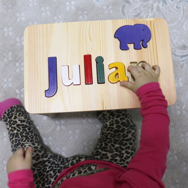 Tabouret personnalisé pour le nom des enfants, cadeau de Noël, puzzle pour les enfants, tabourets d’étape en bois personnalisés pour nouveau bébé, tout-petits, anniversaire des enfants