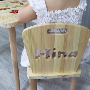 Personalised Children Kids Table and Chairs , Any Name Per Chair, Alphabet And Animals, Kids Activity Table and Chair Set , Kids Room Decor image 3