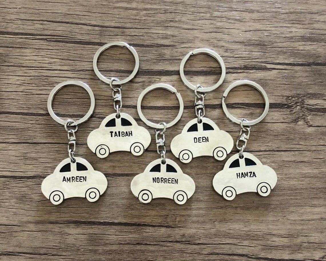 Custom Car Key Ring Custom Stamped Car Keychain Drive Safe Etsy