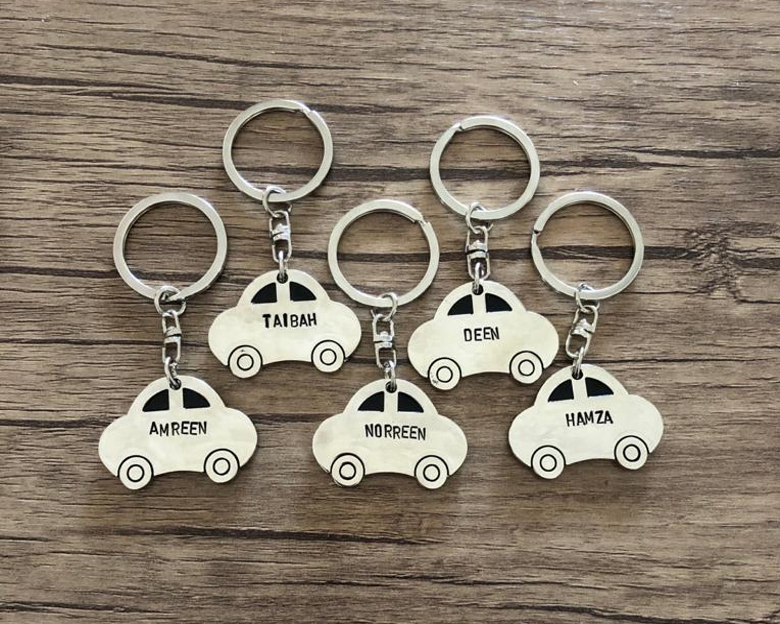 Custom Car Key Ring Custom Stamped Car Keychain Drive Safe Etsy