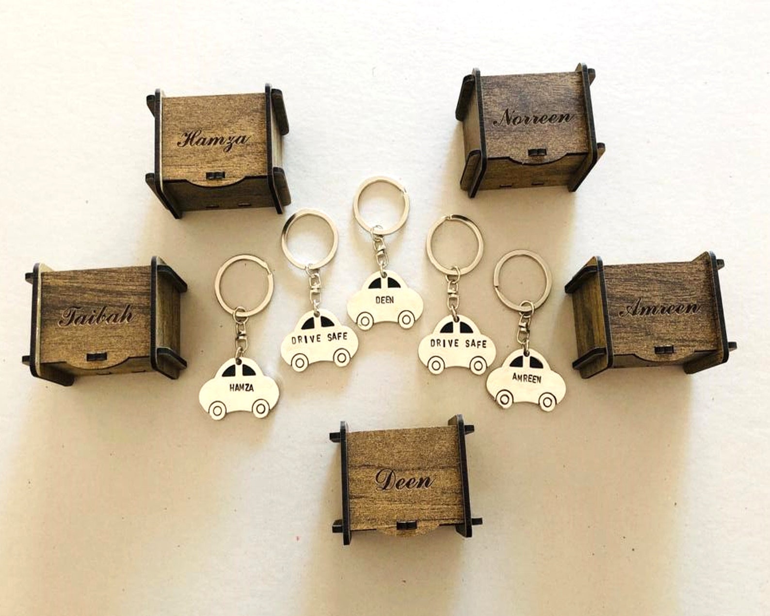 Custom Car Key Ring Custom Stamped Car Keychain Drive Safe Etsy