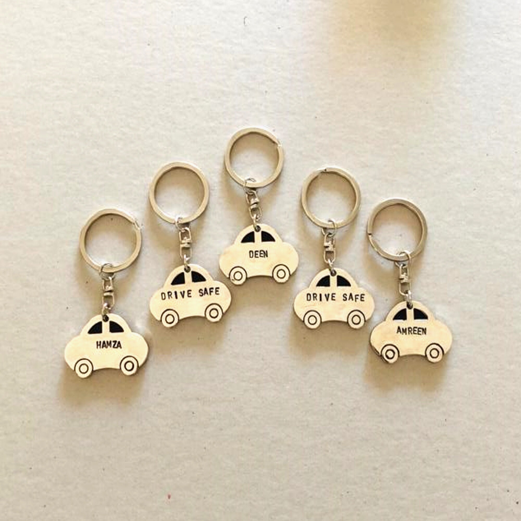 Custom Car Key Ring Custom Stamped Car Keychain Drive Safe | Etsy