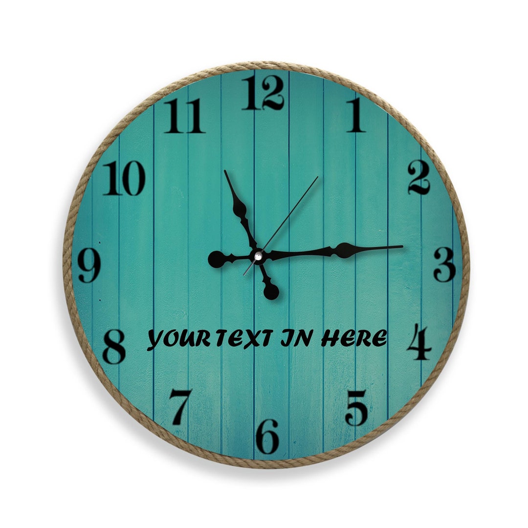 Personalized Rustic Wall Clock Custom Wood Clock Round Wall Etsy