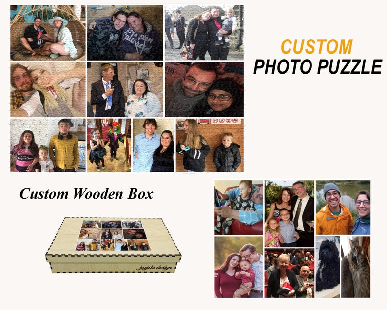 Custom Photo Puzzle Collage 500 or 1000 Piece, Personalized Picture Collage, Jigsaw Puzzle, Personalized Puzzle For Mother's Day Gift image 2