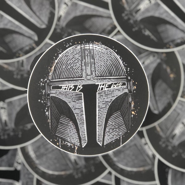 This Is They Way Mandalorian Helmet Decal | Ar15 Inspired Decal | Pew Pew Decal | 3 inches by 3 inches circle