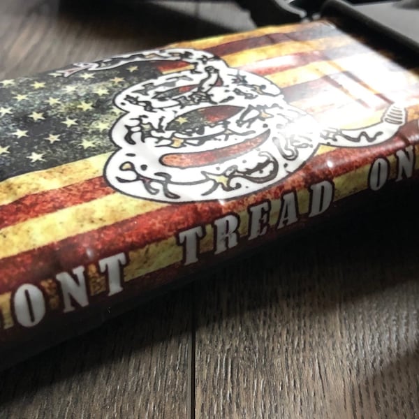 Don’t Tread On Me Gadsden Flag  Decal | Tattered American Flag Decal | Pew Pew Decal | Ar15 Pew pew decal