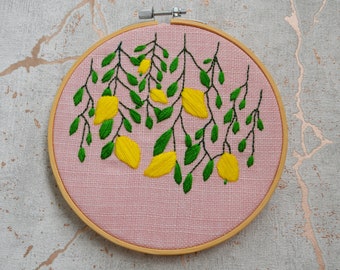 Lemon tree PDF embroidery pattern - Digital download only