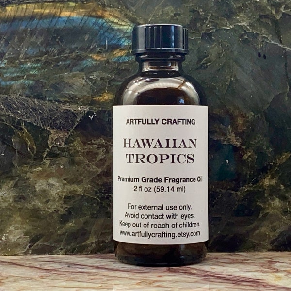 Hawaiian Tropics Premium Grade Fragrance Oil-Phthalate Free Scented Oil-Candle Making Supplies-Soap Making Supplies-Clean Beauty Fragrance