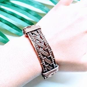 Hammered Viking Braid Bracelet/100% Copper Wire Wrapped Bangle Bracelet/Viking Jewelry