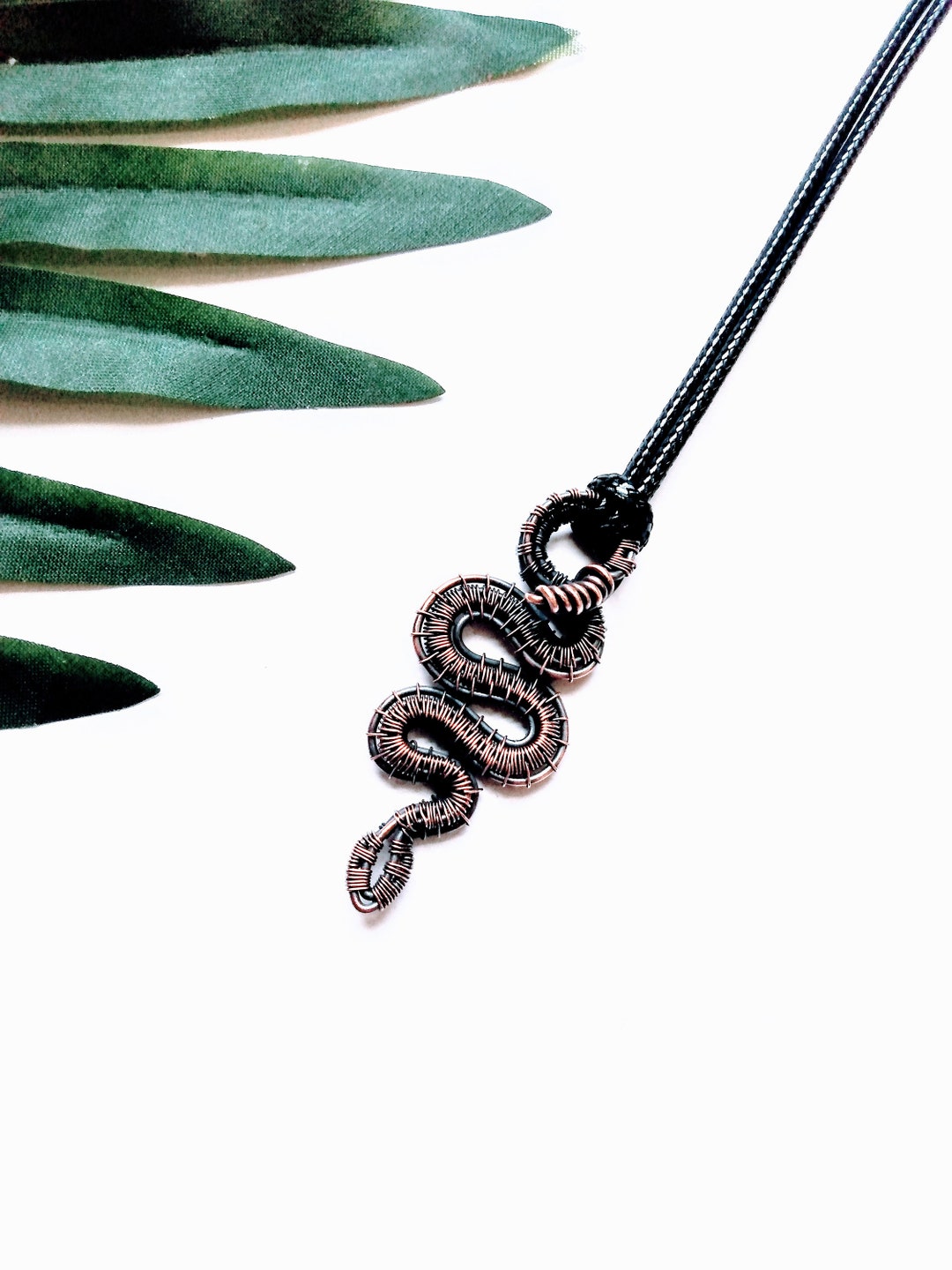 Copper Rattler Rattlesnake Necklace/100% Copper Wire Wrapped Desert Rattler Pendant ...
