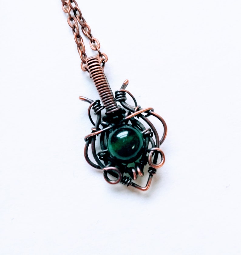 Handmade Copper Wire Wrapped Pendant, Filigree Rectangle Design For DIY Jewelry Making