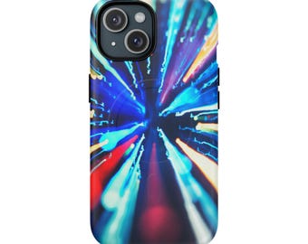 Abstrakcyjne etui na iPhone'a z neonowym wybuchem, magnetyczne, Magsafe, dwuwarstwowe