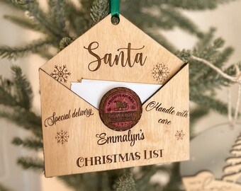 Personalized Santa List Ornament, Santa List Ornament, Santa Ornament, Wish List Ornament, Elf on the Shelf