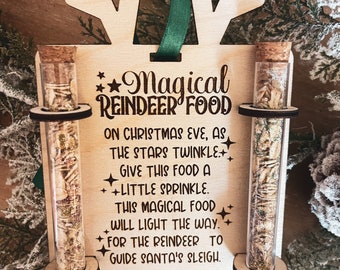 Reindeer Food Ornament, Kids Ornament, Wood Reindeer Ornament, Christmas Tradition