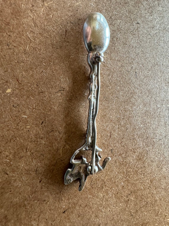 Vintage antique sterling silver spoon pin brooch … - image 2