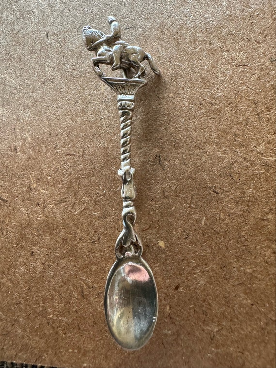 Vintage antique sterling silver spoon pin brooch … - image 1