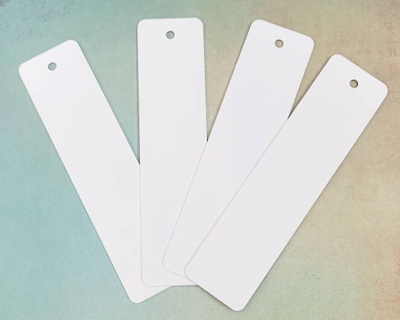 Two Sided White Aluminum Bookmarks Sublimation Blanks, Set of 5 Double  Sided Blank Bookmark, Thick Blanks With Tassel 