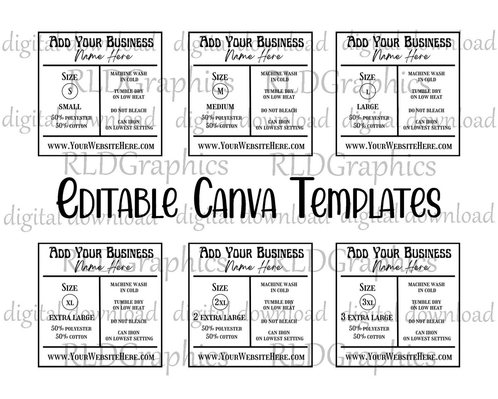 Editable Clothing Labels Clothing Size Labels Custom Etsy