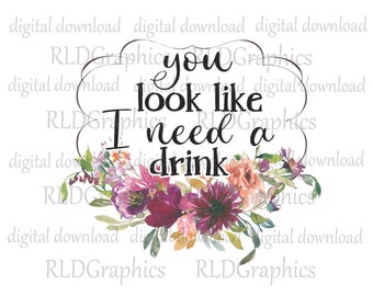 Wine Tumbler Sublimation Design Download, Watercolor Floral Tumbler Graphic PNG Digital Download With Commercial License