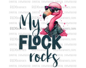 Conception de sublimation flamant rose, conception de sublimation drôle de rocks de mon troupeau, téléchargement numérique PNG avec licence commerciale