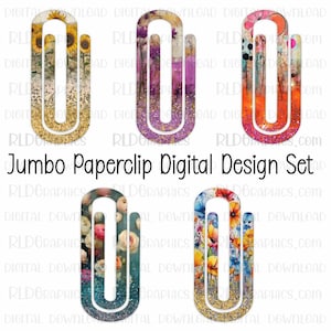 Acryl Büroklammer Bundle Set 3 | Floral Sublimations Lesezeichen Vorlagen | Digitaler Download für Büroklammern