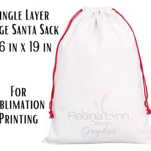 Sublimation Santa Sack, Large Santa Sack, Linen Sublimation Blanks, Blank Sublimation Linen Christmas Bag, Sublimation Blanks