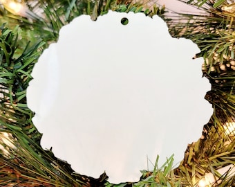 Sublimation Ornament Blanks, Two Sided White MDF Wood Slice Ornaments, Set of 5 Double Sided Blank Ornaments